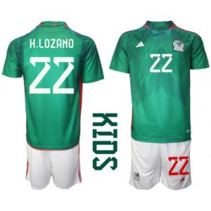 Kids Mexico Hirving Lozano #22 Thuis tenue WK 2022 Korte Mouw (+ Korte broeken)