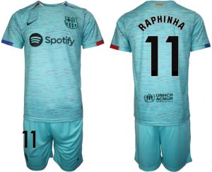 Barcelona Raphinha #11 Derde tenue Voetbalshirts 2023-24 Korte Mouw (+ Korte broeken)