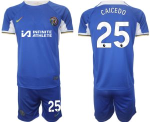 Chelsea Moises Caicedo #25 Thuis tenue Voetbalshirts 2023-24 Korte Mouw (+ Korte broeken)