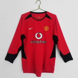 Manchester United 2002/04 Thuis tenue Lange Mouwen Retro Voetbalshirts