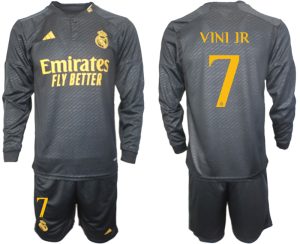 Real Madrid Vinicius Junior #7 Derde tenue Mensen 2023-24 Lange Mouwen (+ Korte broeken) Voetbalshirts