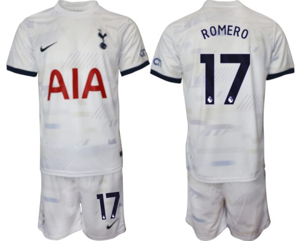 Tottenham Hotspur Cristian Romero #17 Thuis tenue 2023-24 Mensen Korte Mouw (+ Korte broeken) Voetbalshirts