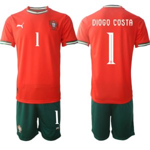 Goedkope Heren Portugal 2025/26 Thuis tenue Diogo Costa #1 met korte mouwen (+ Korte broeken) Kopen