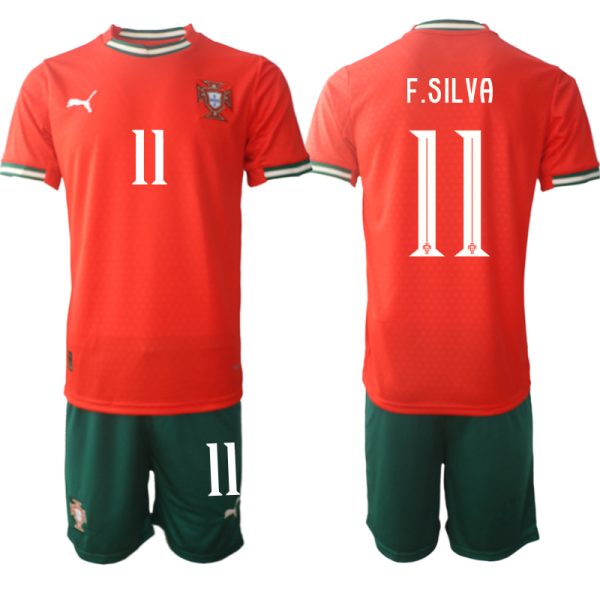 Goedkope Heren Portugal 2025/26 Thuis tenue Fábio Silva #11 met korte mouwen (+ Korte broeken) Kopen