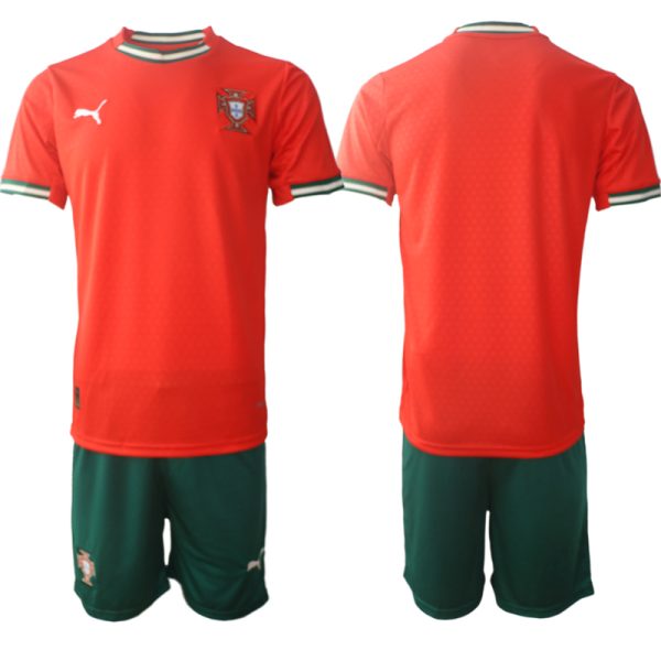 Goedkope Heren Portugal 2025/26 Thuis tenue met korte mouwen (+ Korte broeken) Kopen