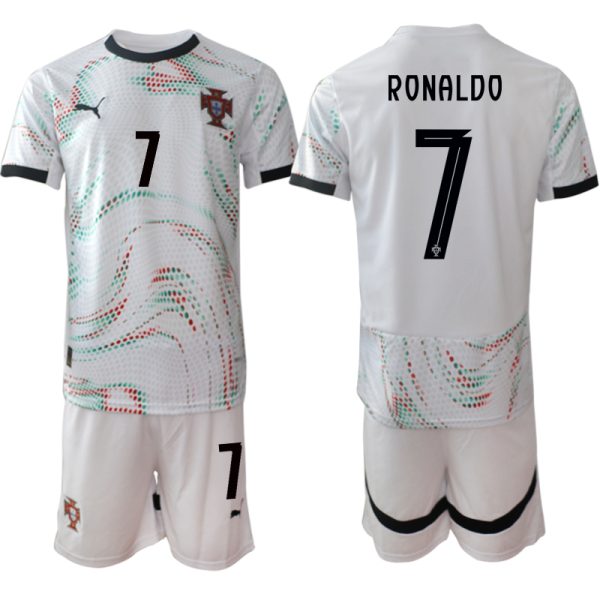 Goedkope Heren Portugal 2025/26 Uit tenue Cristiano Ronaldo #7 met korte mouwen (+ Korte broeken) Kopen