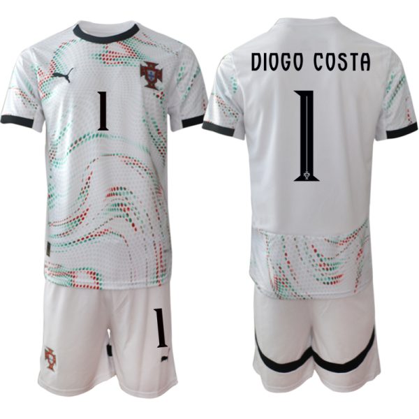 Goedkope Heren Portugal 2025/26 Uit tenue Diogo Costa #1 met korte mouwen (+ Korte broeken) Kopen