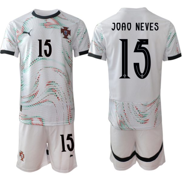 Goedkope Heren Portugal 2025/26 Uit tenue Joao Neves #15 met korte mouwen (+ Korte broeken) Kopen