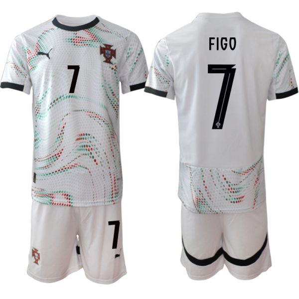 Goedkope Heren Portugal 2025/26 Uit tenue Luis Figo #7 met korte mouwen (+ Korte broeken) Kopen