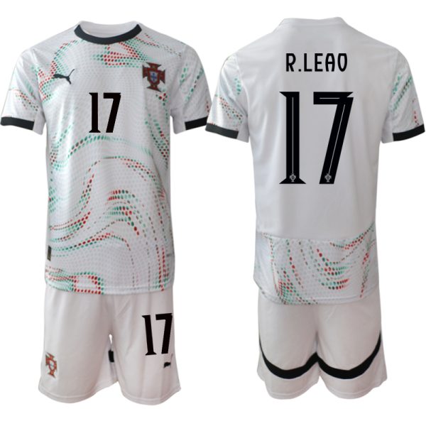 Goedkope Heren Portugal 2025/26 Uit tenue Rafael Leao #17 met korte mouwen (+ Korte broeken) Kopen