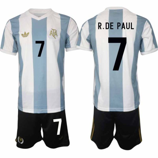 Argentinië 50-jarig Jubileumshirt Speciale editie 2025/26 Rodrigo de Paul #7 Korte Mouw Voetbaltenue Kopen