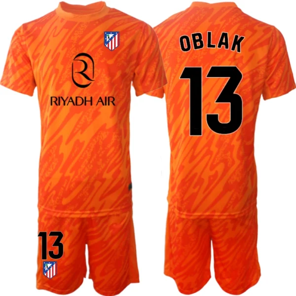 Atletico Madrid Kinderkeepershirt voor Peuters 2024-25 met naam Jan Oblak #13 Korte Mouw Voetbaltenue