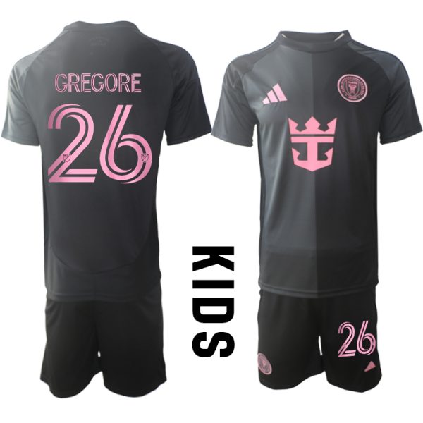 Goedkope Inter Miami CF 2025/26 Uit tenue Gregore #26 met Korte Mouw Voetbaltenue voor Kinderen
