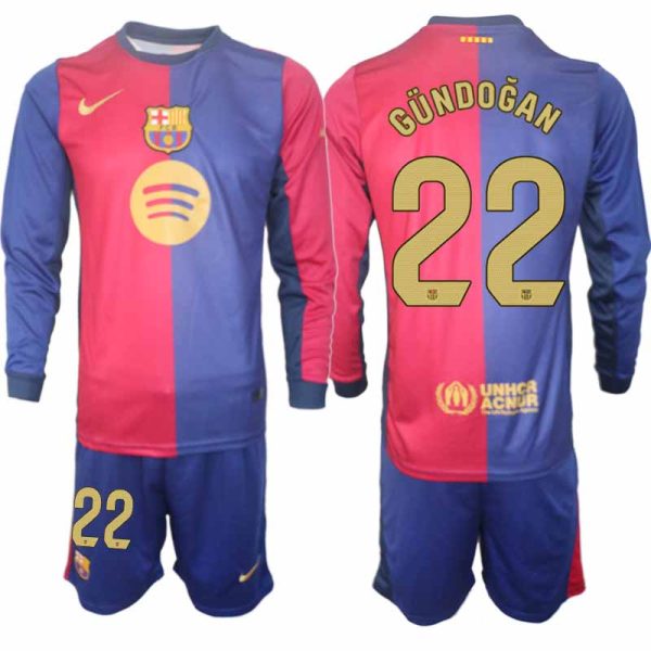 Koop FC Barcelona 2024/25 Heren Thuis tenue İlkay Gündoğan #22 Lange Mouw Voetbaltenue