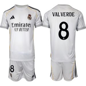 Koop Goedkope Real Madrid 2025/26 Thuis tenue Federico Valverde #8 met Korte Mouw Voetbaltenue voor Heren