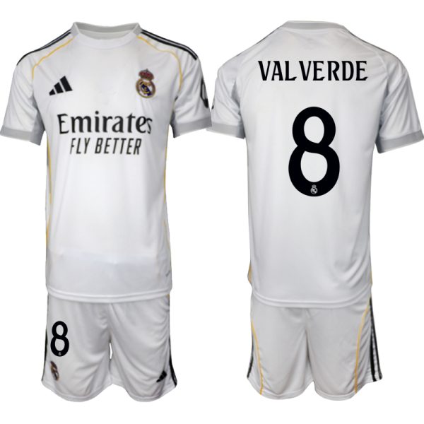 Koop Goedkope Real Madrid 2025/26 Thuis tenue Federico Valverde #8 met Korte Mouw Voetbaltenue voor Heren