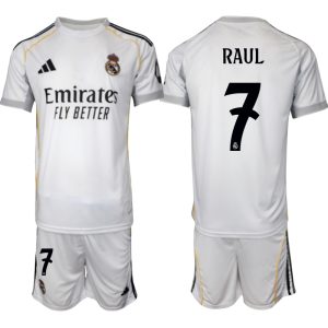 Koop Goedkope Real Madrid 2025/26 Thuis tenue Raul #7 met Korte Mouw Voetbaltenue voor Heren