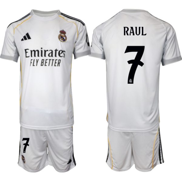 Koop Goedkope Real Madrid 2025/26 Thuis tenue Raul #7 met Korte Mouw Voetbaltenue voor Heren