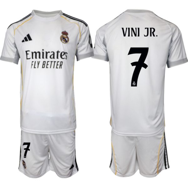 Koop Goedkope Real Madrid 2025/26 Thuis tenue Vinicius Junior #7 met Korte Mouw Voetbaltenue voor Heren