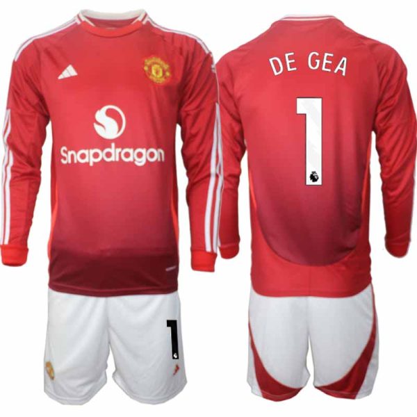 Koop Manchester United 2024/25 Heren Thuis tenue David de Gea #1 Lange Mouw Voetbaltenue