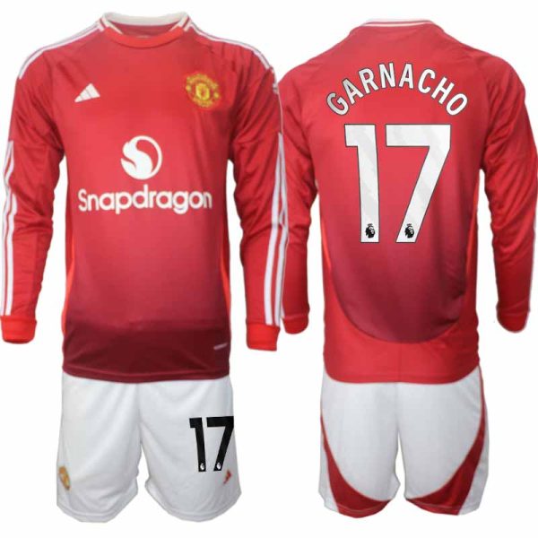Koop Manchester United 2024/25 Heren Thuis tenue Garnacho #17 Lange Mouw Voetbaltenue