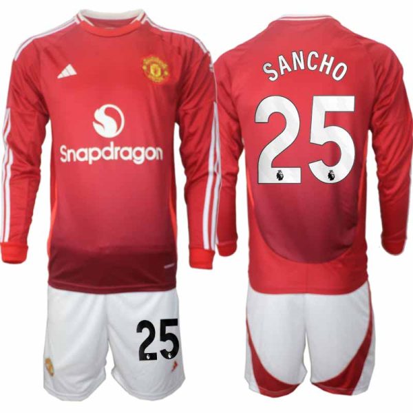 Koop Manchester United 2024/25 Heren Thuis tenue Jadon Sancho #25 Lange Mouw Voetbaltenue
