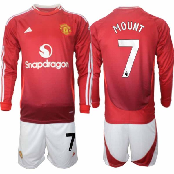 Koop Manchester United 2024/25 Heren Thuis tenue Mason Mount #7 Lange Mouw Voetbaltenue