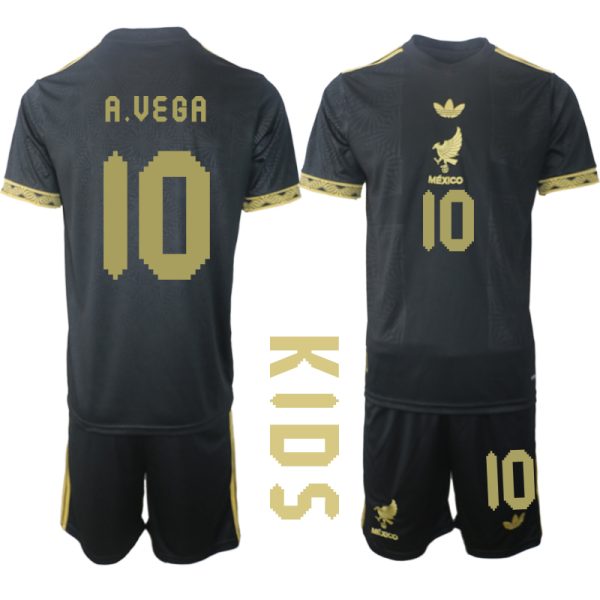 Koop Mexico 2025 Gold Cup tenue Alexis Vega #10 met Korte Mouw Voetbaltenue voor Kinderen