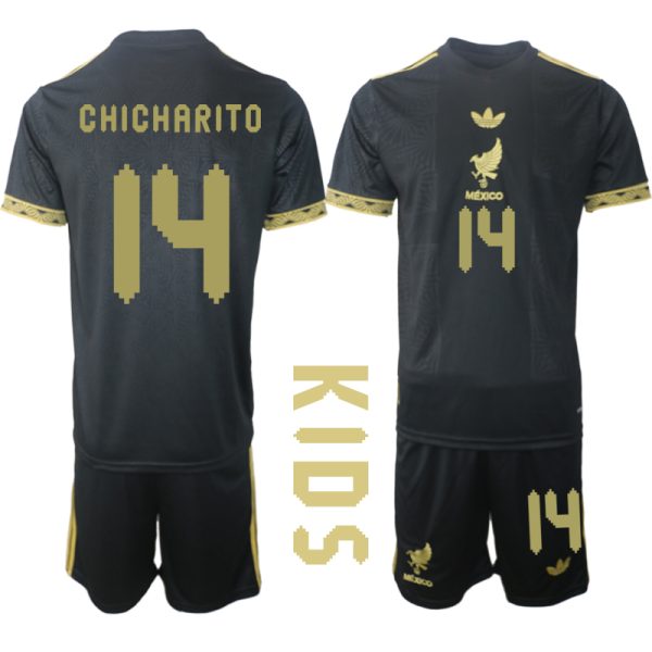 Koop Mexico 2025 Gold Cup tenue Chicharito #14 met Korte Mouw Voetbaltenue voor Kinderen