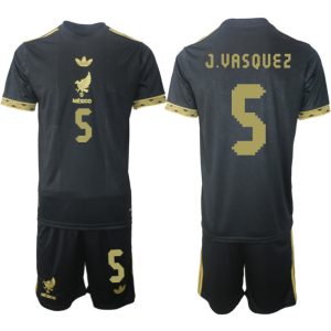Koop Mexico 2025 Gold Cup tenue Johan Vasquez #5 met Korte Mouw Voetbaltenue voor Heren