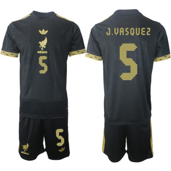 Koop Mexico 2025 Gold Cup tenue Johan Vasquez #5 met Korte Mouw Voetbaltenue voor Heren