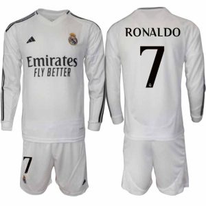 Real Madrid 2024/25 Thuistenue voor Heren – Cristiano Ronaldo #7 – Lange Mouwen Voetbaltenue