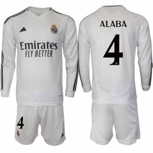 Real Madrid 2024/25 Thuistenue voor Heren – David Alaba #4 – Lange Mouwen Voetbaltenue