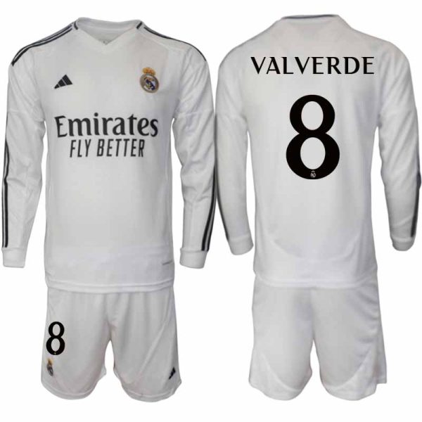 Real Madrid 2024/25 Thuistenue voor Heren – Federico Valverde #8 – Lange Mouwen Voetbaltenue
