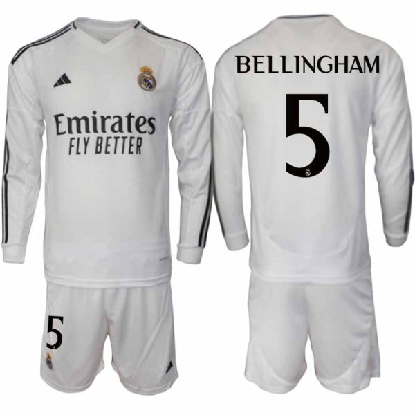 Real Madrid 2024/25 Thuistenue voor Heren – Jude Bellingham #5 – Lange Mouwen Voetbaltenue