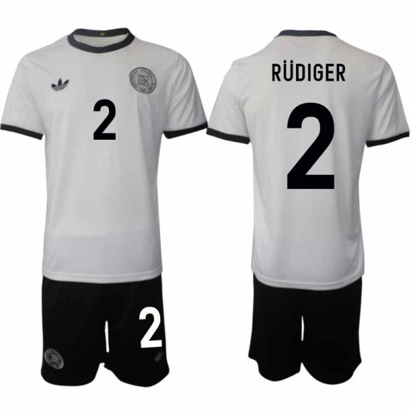 2025 Duitsland 125-jarig jubileumshirt Antonio Rüdiger #2 Voetbaltenue Korte Mouwen (+ Korte Broek)