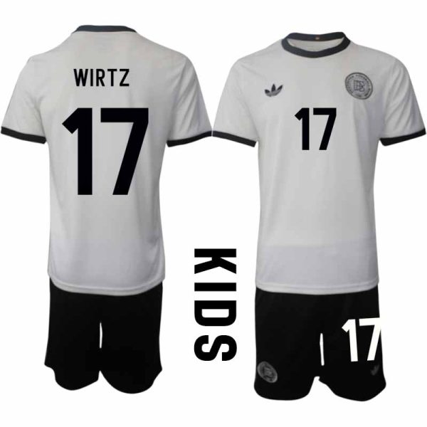 2025 Duitsland 125-jarig jubileumshirt Florian Wirtz #17 Kinder Voetbaltenue Korte Mouwen (+ Korte Broek)