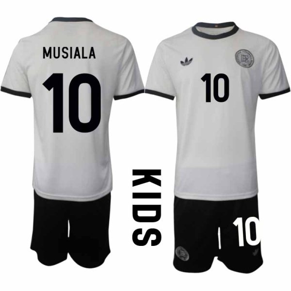 2025 Duitsland 125-jarig jubileumshirt Jamal Musiala #10 Kinder Voetbaltenue Korte Mouwen (+ Korte Broek)