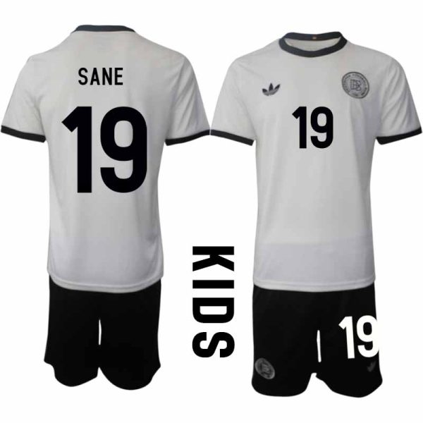 2025 Duitsland 125-jarig jubileumshirt Leroy Sané #19 Kinder Voetbaltenue Korte Mouwen (+ Korte Broek)
