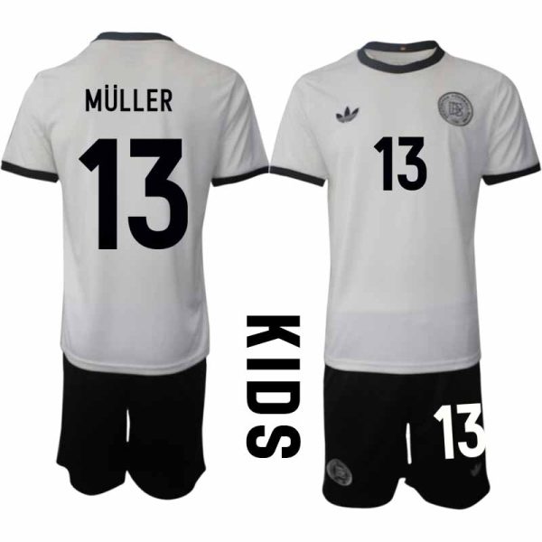 2025 Duitsland 125-jarig jubileumshirt Thomas Müller #13 Kinder Voetbaltenue Korte Mouwen (+ Korte Broek)