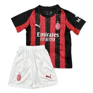 AC Milan 2025/26 Kinderen Thuistenue – Voetbalshirt met Korte Mouwen + Korte Broek