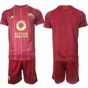 AS Roma 2024/25 Thuistenue voor Heren – Korte Mouw Voetbaltenue