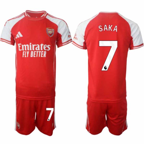 Arsenal Thuistenue 2025/26 Heren – Bukayo Saka #7 – Voetbalshirt met Korte Mouwen + Korte Broek