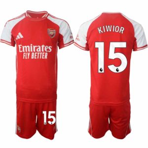 Arsenal Thuistenue 2025/26 Heren – Jakub Kiwior #15 – Voetbalshirt met Korte Mouwen + Korte Broek