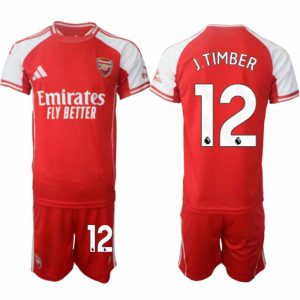 Arsenal Thuistenue 2025/26 Heren – Jurriën Timber #12 – Voetbalshirt met Korte Mouwen + Korte Broek