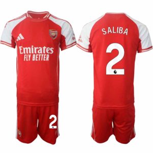 Arsenal Thuistenue 2025/26 Heren – William Saliba #2 – Voetbalshirt met Korte Mouwen + Korte Broek