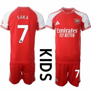 Arsenal Thuistenue 2025/26 Kinderen – Bukayo Saka #7 – Voetbalshirt met Korte Mouwen + Korte Broek