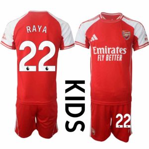 Arsenal Thuistenue 2025/26 Kinderen – David Raya #22 – Voetbalshirt met Korte Mouwen + Korte Broek