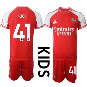 Arsenal Thuistenue 2025/26 Kinderen – Declan Rice #41 – Voetbalshirt met Korte Mouwen + Korte Broek