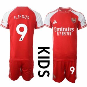 Arsenal Thuistenue 2025/26 Kinderen – Gabriel Jesus #9 – Voetbalshirt met Korte Mouwen + Korte Broek